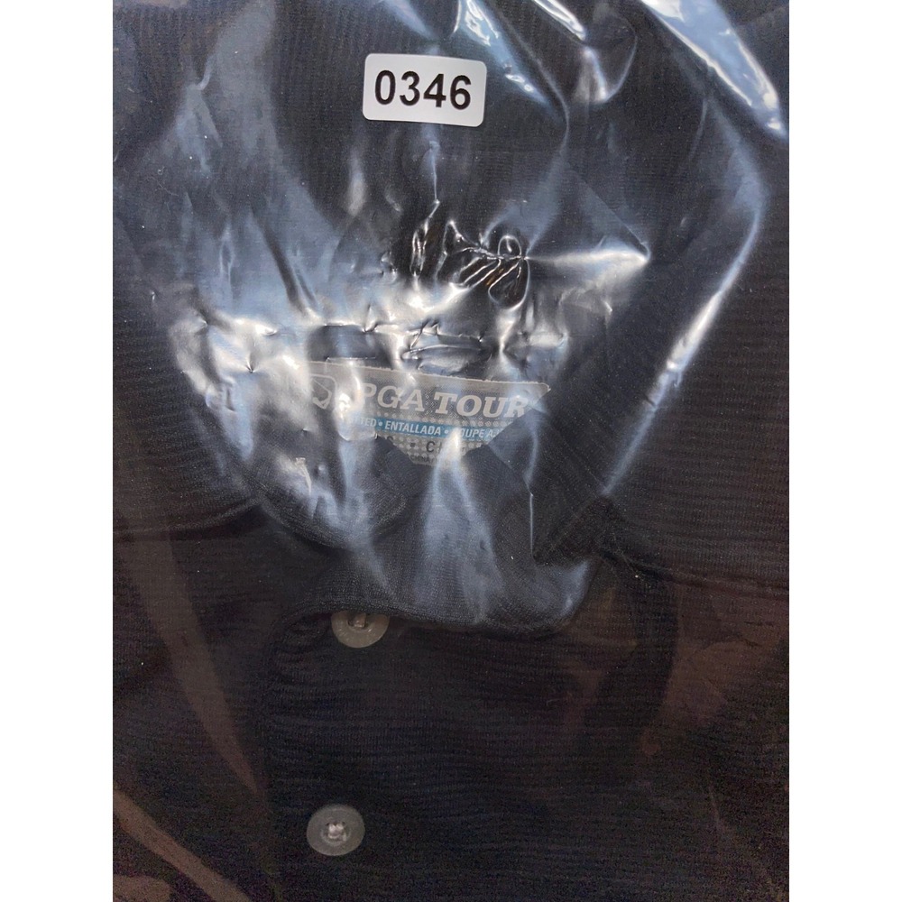 PGA Tour Golf Polo Shirt Mens S Black Fitted‎ Short Sleeve - Picture 8 of 8